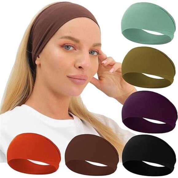 Workout Wide Headbands for Women Non Slip, Super Soft Yoga Running Exercise - Picture 7 of 7